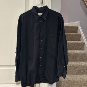 Ermenegildo Zegna blue classic button down dress shirt.